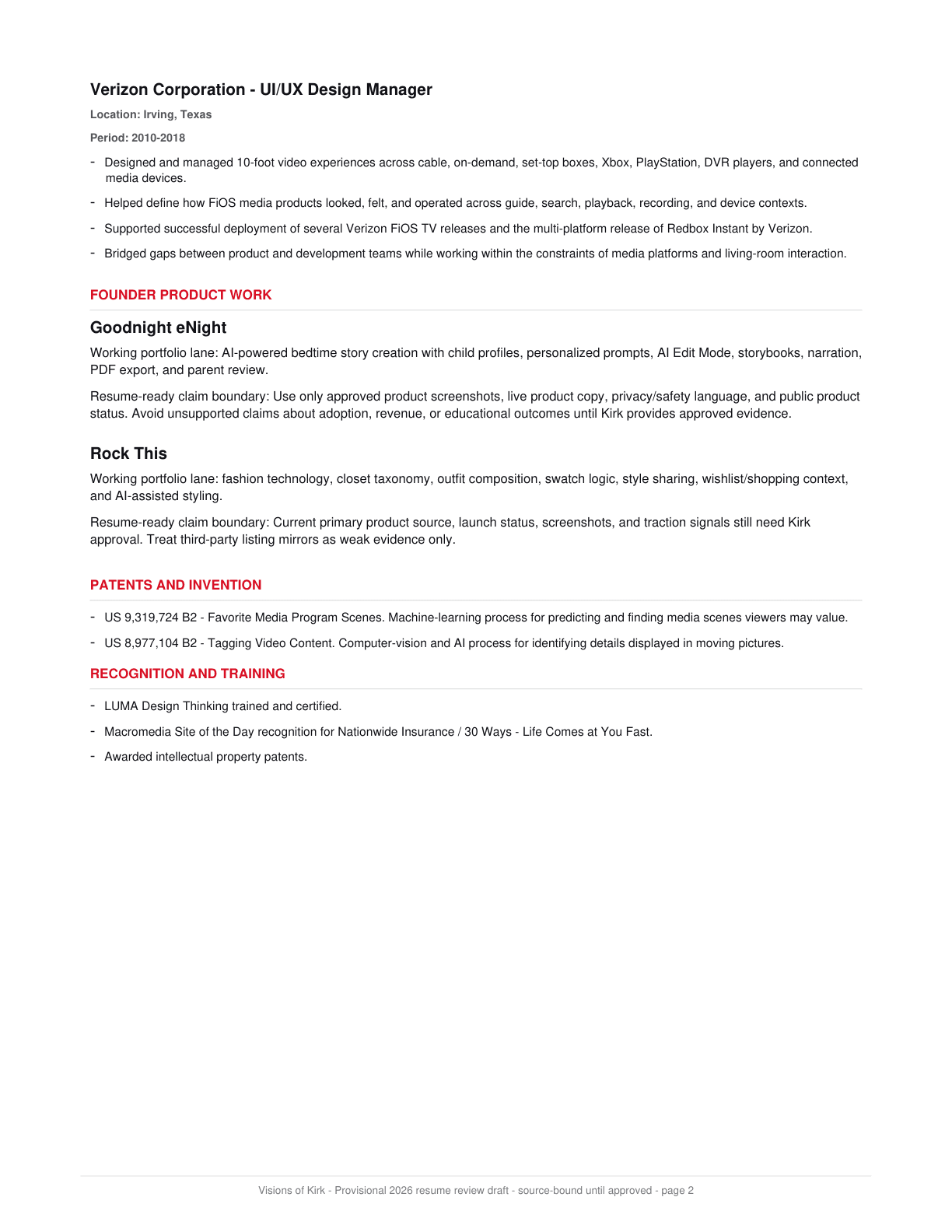 Provisional 2026 resume page 2