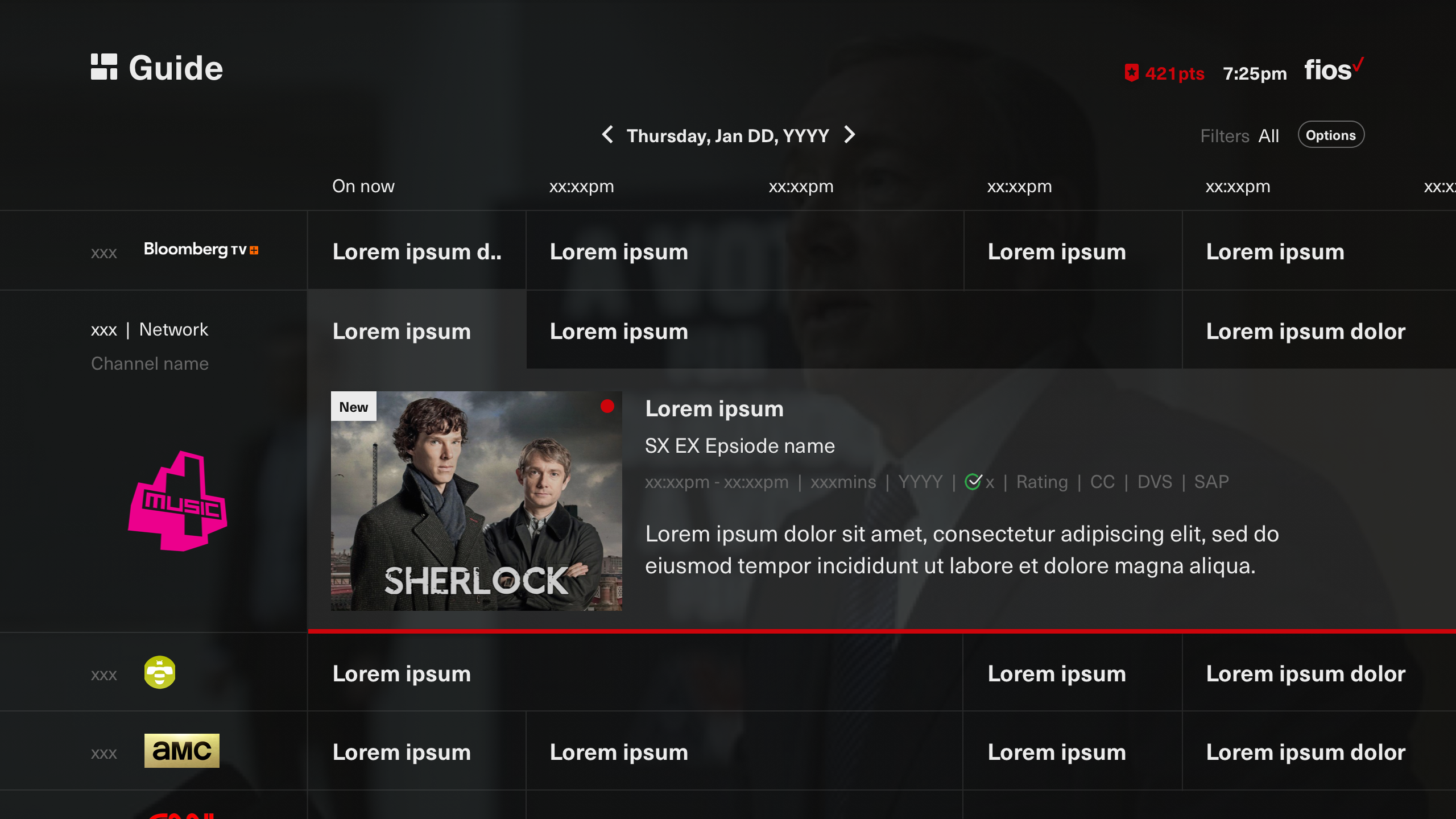 Archived FiOS TV guide interface