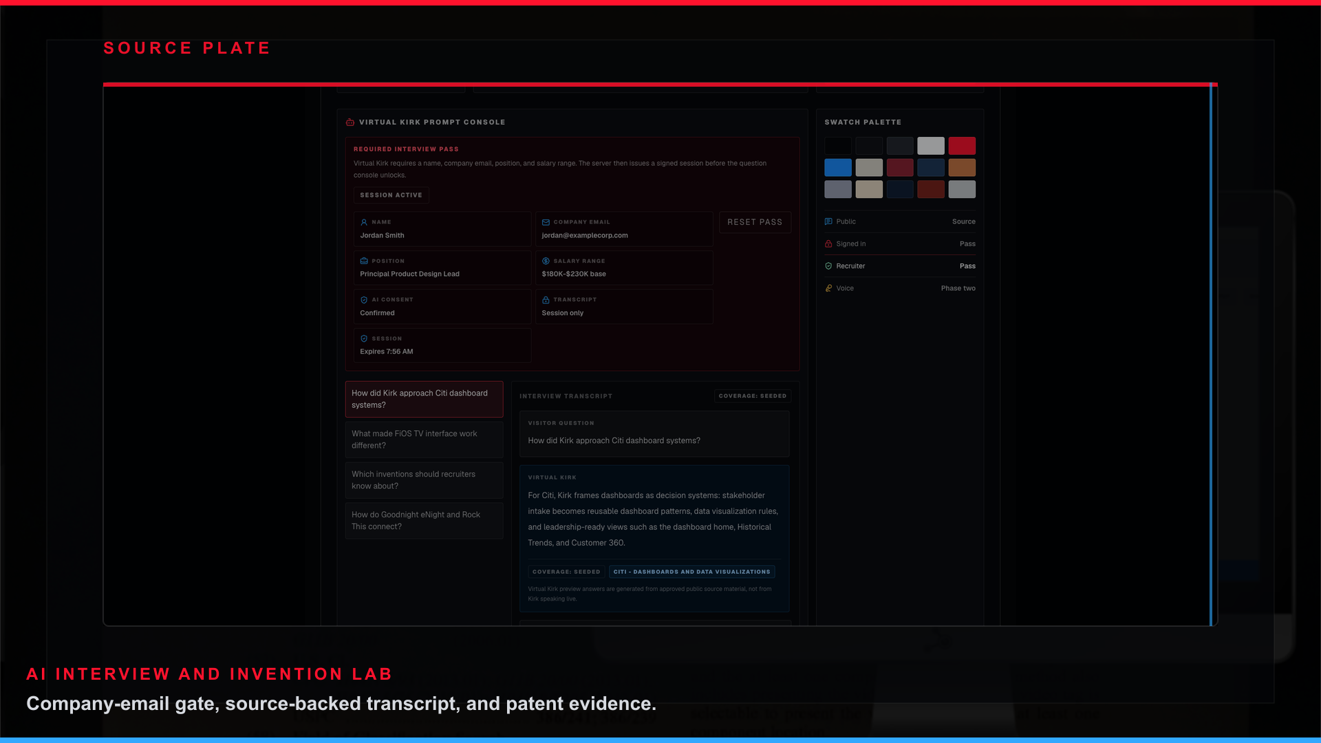 Archived patent-themed portfolio hero